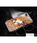 Cubical Wings Swarovski Crystal Phone Case - Gold 