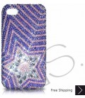 Multi Stars Bling Swarovski Crystal iPhone 15 Case iPhone 15 Pro and iPhone 15 Pro MAX Case - Purple 