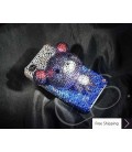Gradation Bear 3D Swarovski Crystal Phone Case - Blue