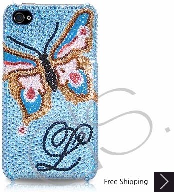 Butterfly Personalized Bling Swarovski Crystal iPhone 15 Case iPhone 15 Pro and iPhone 15 Pro MAX Case 