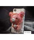 Bear 3D Crystallized Swarovski iPhone 4 Case - Pink