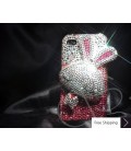 Gradation Rabbit 3D Crystallized Swarovski Phone Case - Pink