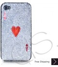 Poker Heart Ace Bling Swarovski Crystal iPhone 14 Case iPhone 14 Pro and iPhone 14 Pro MAX Case