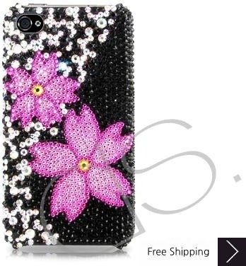 Twin Floral Bling Swarovski Crystal Phone Cases