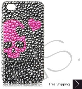 Skull Heart Bling Swarovski Crystal iPhone 16 Case iPhone 16 Pro and iPhone 16 Pro MAX Case