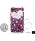 Fancy Love Bling Swarovski Crystal iPhone 14 Case iPhone 14 Pro and iPhone 14 Pro MAX Case - Purple