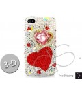Fancy Love Bling Swarovski Crystal iPhone 13 Case iPhone 13 Pro and iPhone 13 Pro MAX Case - Red