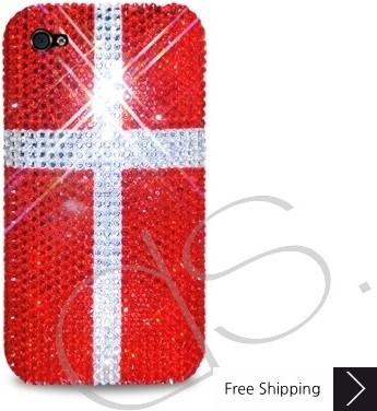 National Series Bling Swarovski Crystal Phone Case - Denmark