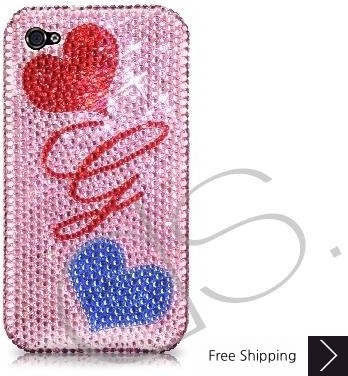 Fall in love Personalized Bling Swarovski Crystal Phone Cases - Pink