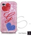 Fall in love Personalized Bling Swarovski Crystal Phone Cases - Pink