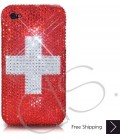 National Series Bling Swarovski Crystal iPhone 14 Case iPhone 14 Pro and iPhone 14 Pro MAX Case - Switzerland