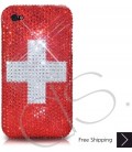 National Series Bling Swarovski Crystal iPhone 16 Case iPhone 16 Pro and iPhone 16 Pro MAX Case - Switzerland