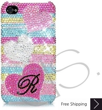 Fall in love Personalized Bling Swarovski Crystal iPhone 14 Case iPhone 14 Pro and iPhone 14 Pro MAX Case - Stripe