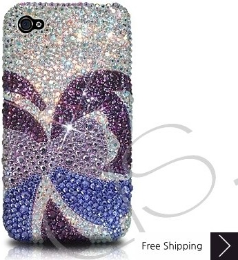 Butterfly Bling Swarovski Crystal iPhone 15 Case iPhone 15 Pro and iPhone 15 Pro MAX Case - Purple