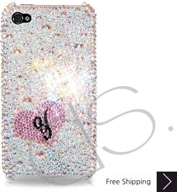 Fall in love Personalized Bling Swarovski Crystal Phone Cases - Silver