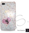 Fall in love Personalized Bling Swarovski Crystal iPhone 16 Case iPhone 16 Pro and iPhone 16 Pro MAX Case - Silver