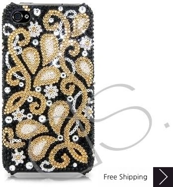 Gold Floral Bling Swarovski Crystal Phone Cases