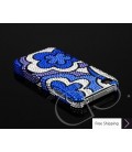 Blue Floral Bling Swarovski Crystal Phone Cases