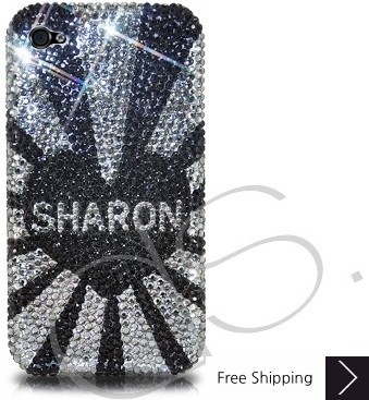 Initials Series Personalized Bling Swarovski Crystal iPhone 15 Case iPhone 15 Pro and iPhone 15 Pro MAX Case - Sharon