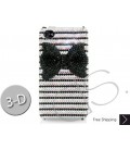 Stripe Bow 3D Bling Swarovski Crystal iPhone 15 Case iPhone 15 Pro and iPhone 15 Pro MAX Case