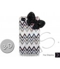 Ribbon Wave 3D Bling Swarovski Crystal iPhone 15 Case iPhone 15 Pro and iPhone 15 Pro MAX Case - Black