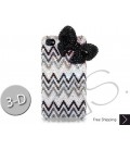 Ribbon Wave 3D Bling Swarovski Crystal Phone Cases - Black