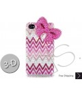 Ribbon Wave 3D Bling Swarovski Crystal iPhone 15 Case iPhone 15 Pro and iPhone 15 Pro MAX Case - Pink