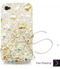 Diamond Scattered Bling Swarovski Crystal iPhone 15 Case iPhone 15 Pro and iPhone 15 Pro MAX Case - Yellow