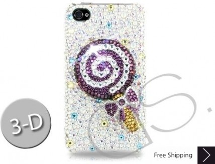 Lollipop Bling Swarovski Crystal Phone Cases - Purple