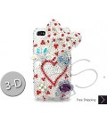 Bow Heart 3D Bling Swarovski Crystal iPhone 13 Case iPhone 13 Pro and iPhone 13 Pro MAX Case - White