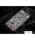 キラキラのスワロフ スキー クリスタル電話ケース - 灰色を分散します。