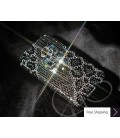 皇帝スワロフ スキー クリスタル電話ケース - ブラック