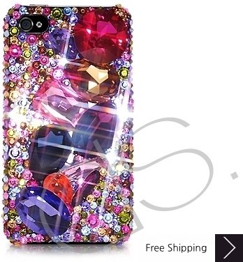 Colorato 3D Bling Swarovski Crystal Phone Case - Blue
