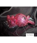 ウサギの 3 D 見せびらかすスワロフ スキー クリスタル電話ケース - ブラック