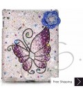 蝶の花のスワロフ スキー クリスタル ipad と 2 の新しい iPad ケース