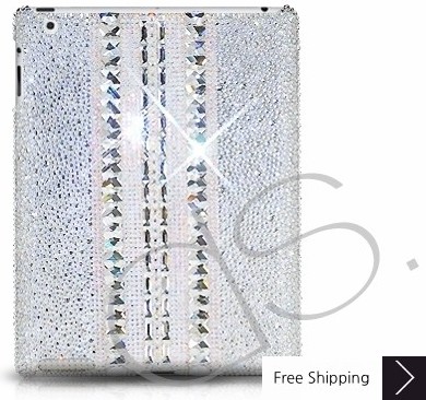 Parallel Swarovski Crystal iPad 2 New iPad Case - Silver