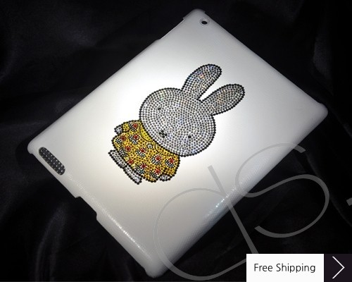 かわいいミッフィー クリスタル新しい Ipad ケース スワロフ スキー クリスタルの Bling で作っ