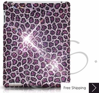 Leopard Crystal New iPad Case - Purple