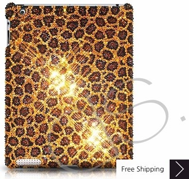 Leopard Swarovski Crystal iPad 2 New iPad Case - Gold