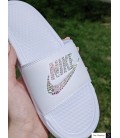 Bling Swarovski Nike Slide Sandals - white