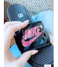 Bling Swarovski Nike Slide Sandals - Black