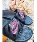 White Bling Nike Slides Blinged Sandals