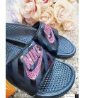 White Bling Nike Slides Blinged Sandals