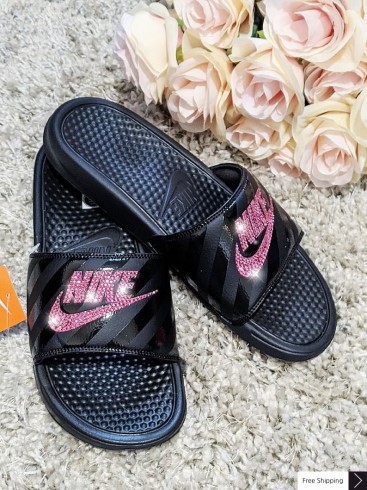 nike slides black