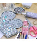 グラデーションラ ビット 3 D ブリンブリンスワロフ スキー iPhone 14 iPhone 14 とケース - ピンク