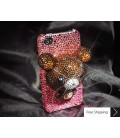 Bear 3D Crystallized Swarovski iPhone 4 Case - Brown