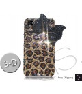 Black Ribbon 3D Bling Swarovski Crystal iPhone 13 Case iPhone 13 Pro and iPhone 13 Pro MAX Case - Leopardo
