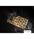 Black Ribbon 3D Crystallized Swarovski iPhone 4 Case - Leopardo