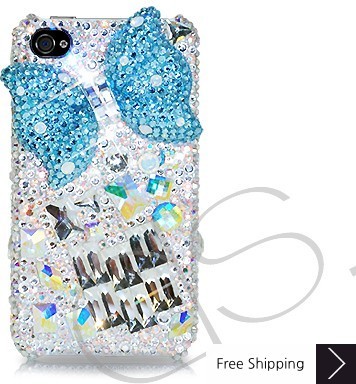 Cubical Ribbon Crystallized Swarovski iPhone 4 Case - Blue