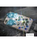 立方体のリボン結晶スワロフ スキー iPhone 4 ケース - ブルー